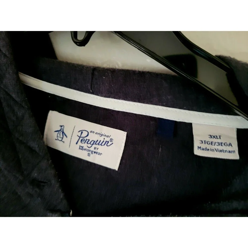 Men's Original Penguin Grey Full Zip Hoodie Size 3XLT Big & Tall By Munsingwear - Picture 4 of 7